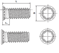 Einpressgewindebolzen M3x10, Stahl verzinkt, Blech ab 1,0mm bis HRB80