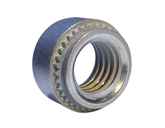 S-M8-2-ZnNi - Einpressmutter M8x2, Stahl Zink-Nickel beschichtet farblos passiviert, 720h beständig gegen Rotrost