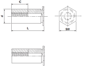 BSO-M5-18-ZnNi - Einpressgewindebuchse M5x18, Stahl...